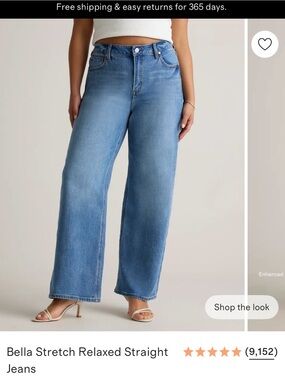 Quince Bella Stretch Relaxed Straight Jeans - Light Blue